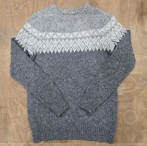 BODEN Johnnie B Gray Fair Isle Boy's Sweater Size 11-12y